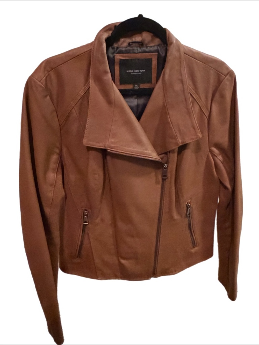 Marc New York Brown Leather Jacket Size XL